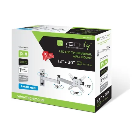 Uchwyt ścienny Tv Led/lcd 13-30 Cali 15kg Obrotowy Srebrny